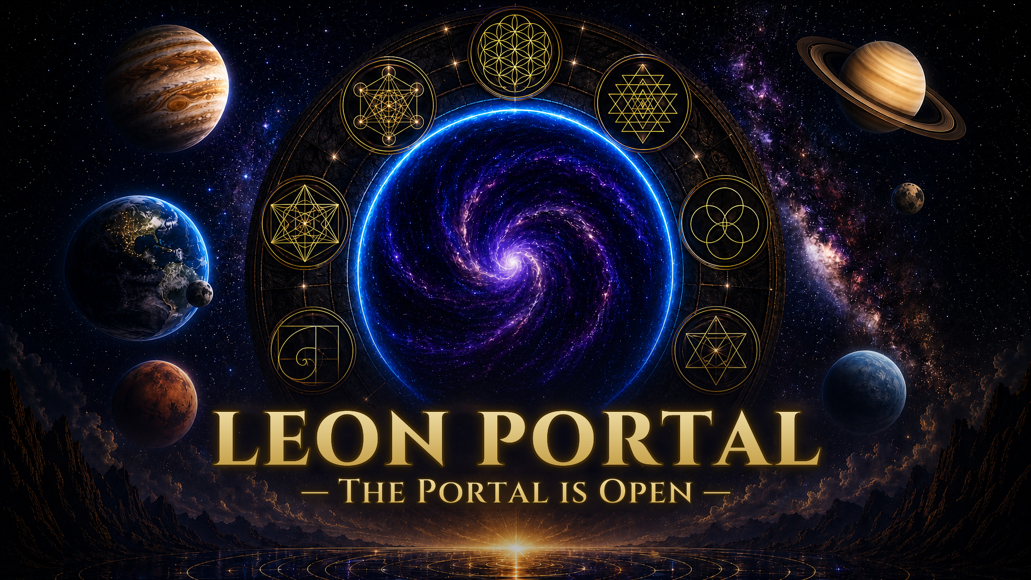 Leon Portal — portais sagrados da Terra com geometria sagrada, planetas e galaxia